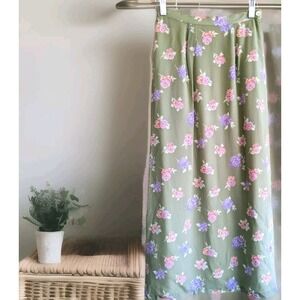 Vintage Maxi Floral Skirt 4 Eagles Eye Romantic Cottagecore Boho Flowy USA New
